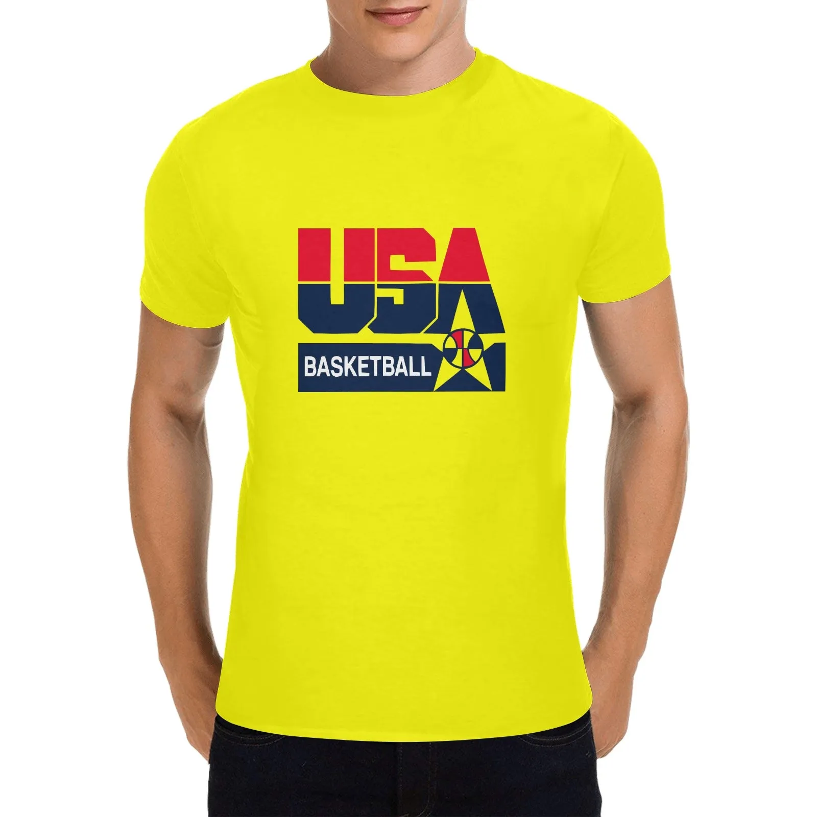 1992 Olympics USA Basketball Logo Men's T-shirt 100% Cotton