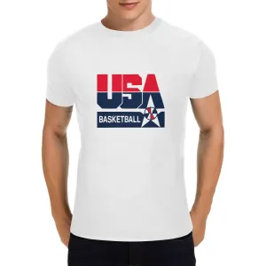 1992 Olympics USA Basketball Logo Men's T-shirt 100% Cotton