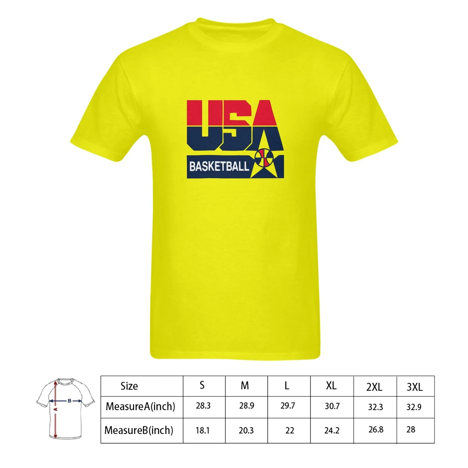 1992 Olympics USA Basketball Logo Men's T-shirt 100% Cotton