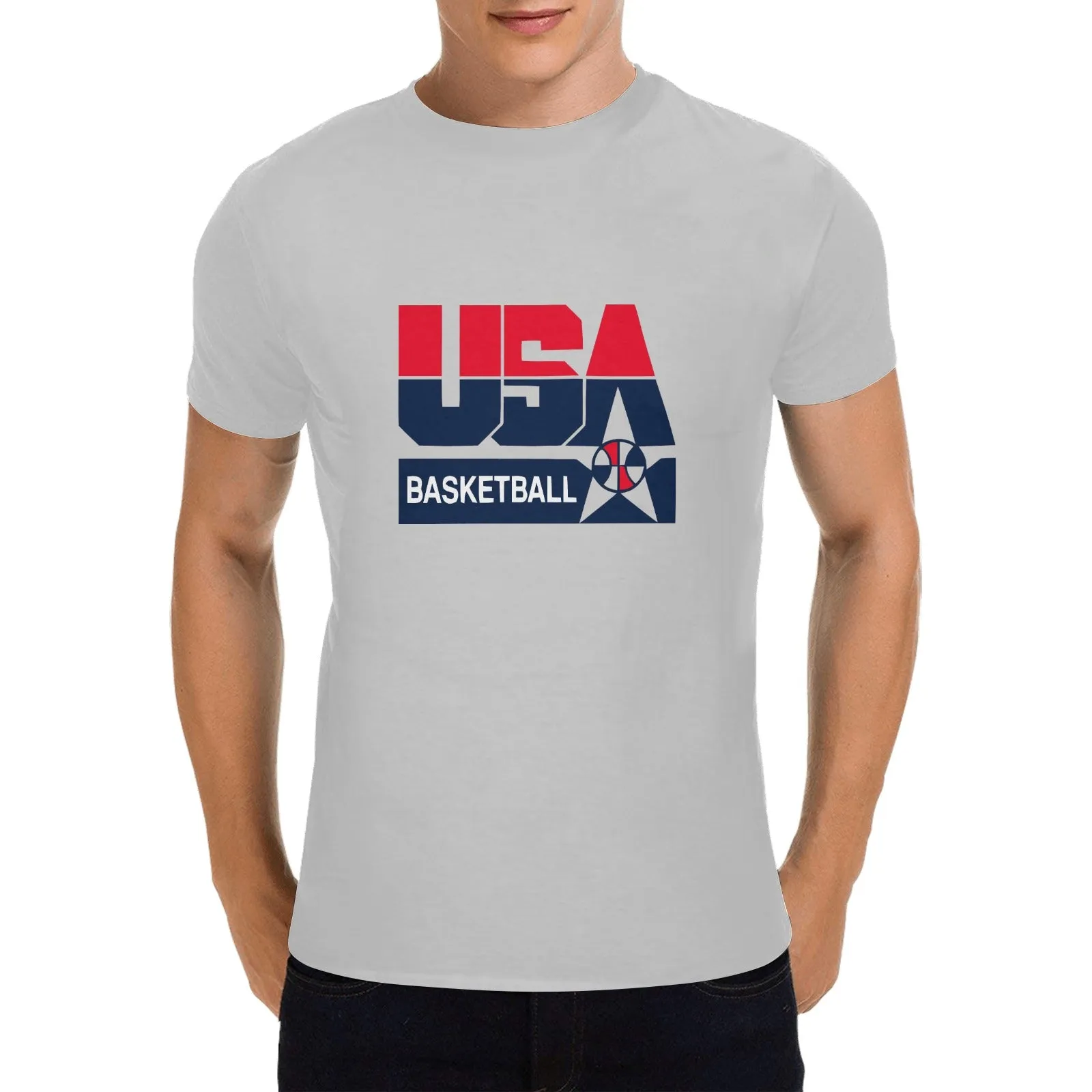 1992 Olympics USA Basketball Logo Men's T-shirt 100% Cotton