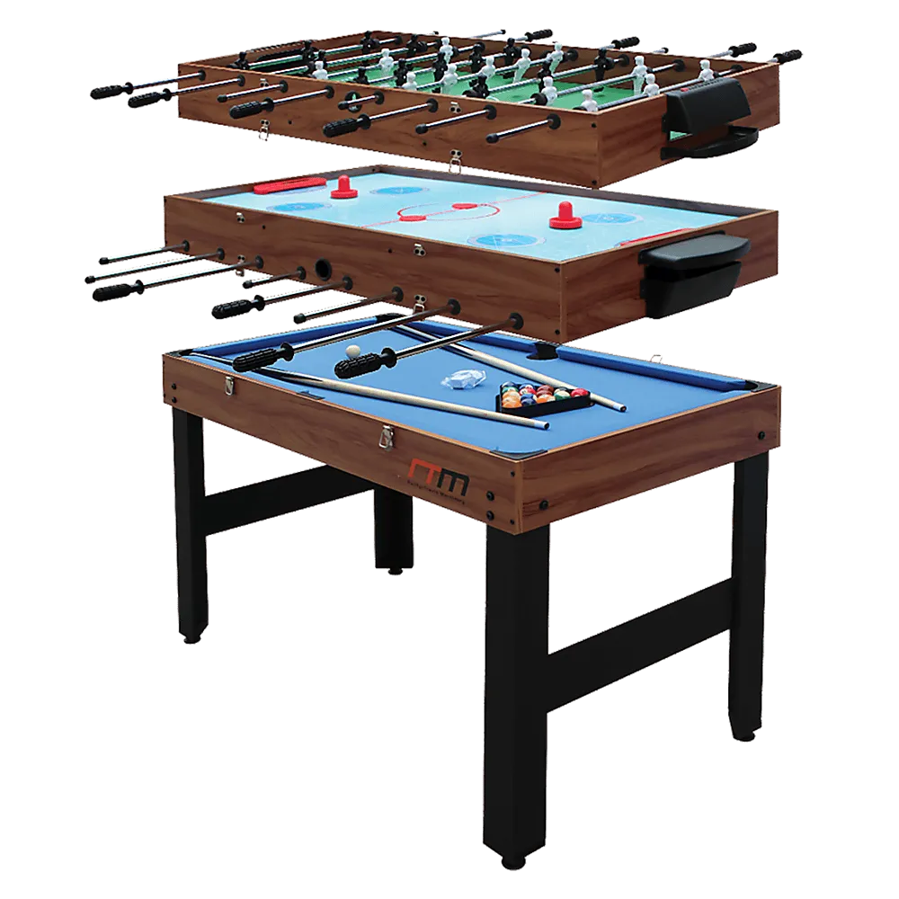 4FT 3-in-1 Games Foosball Soccer Hockey Pool Table - ONLINE ONLY