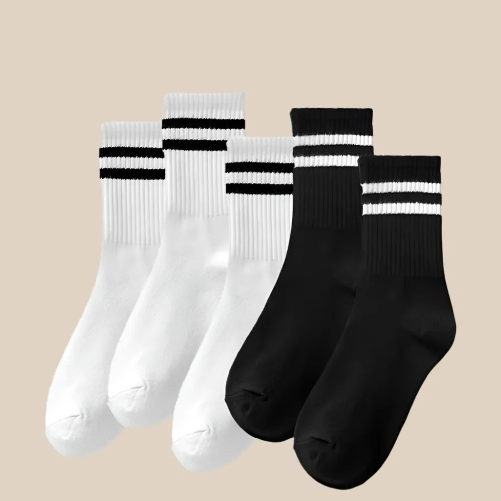 5 Pairs Women's Cute Harajuku Striped Socks