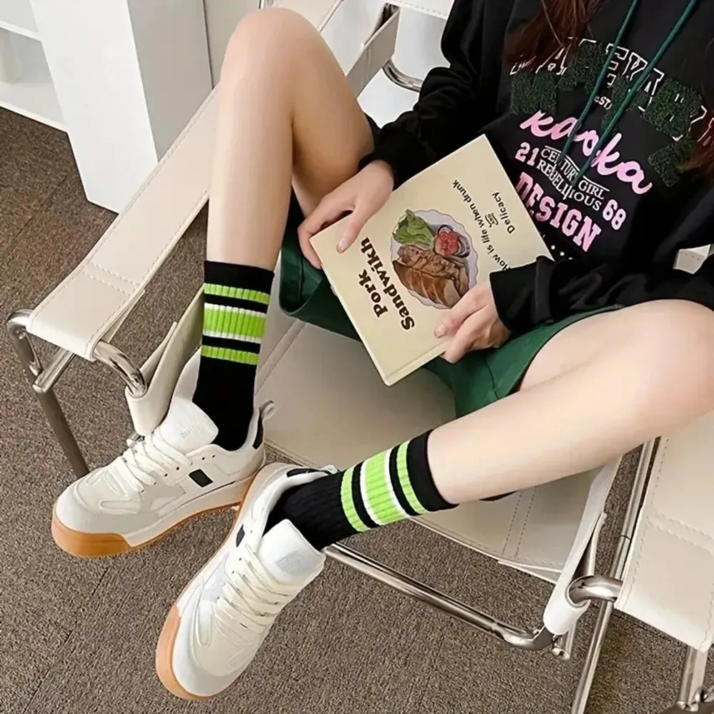 5 Pairs Women's Cute Harajuku Striped Socks