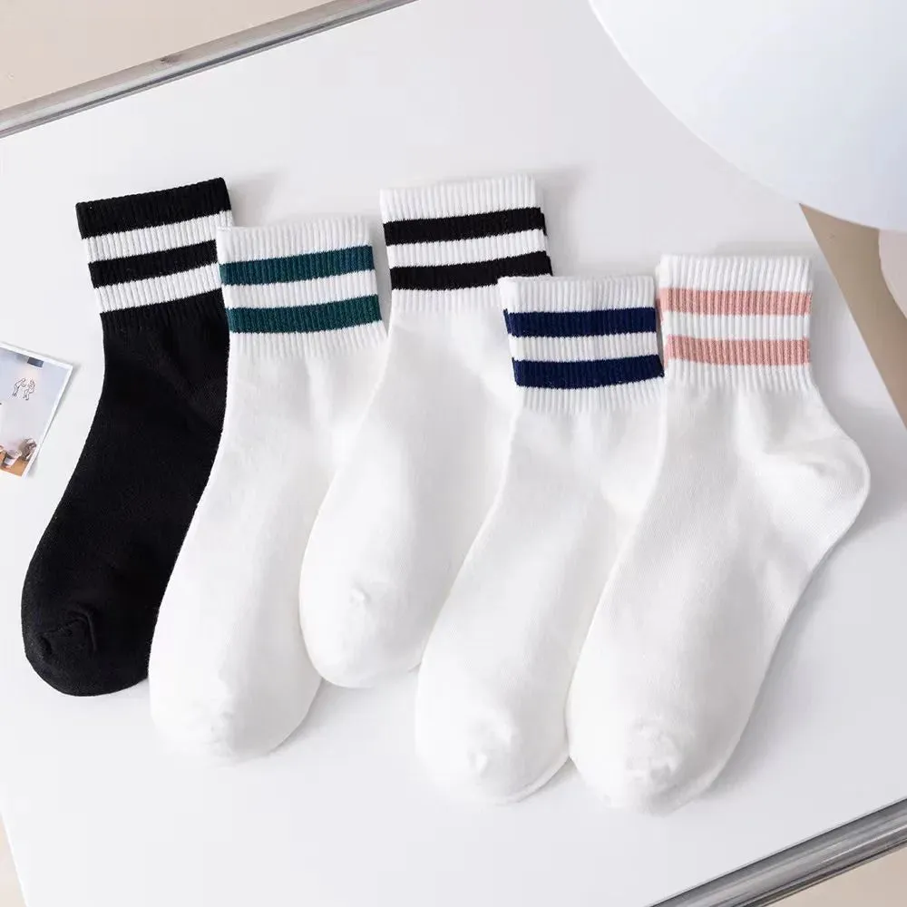 5 Pairs Women's Cute Harajuku Striped Socks