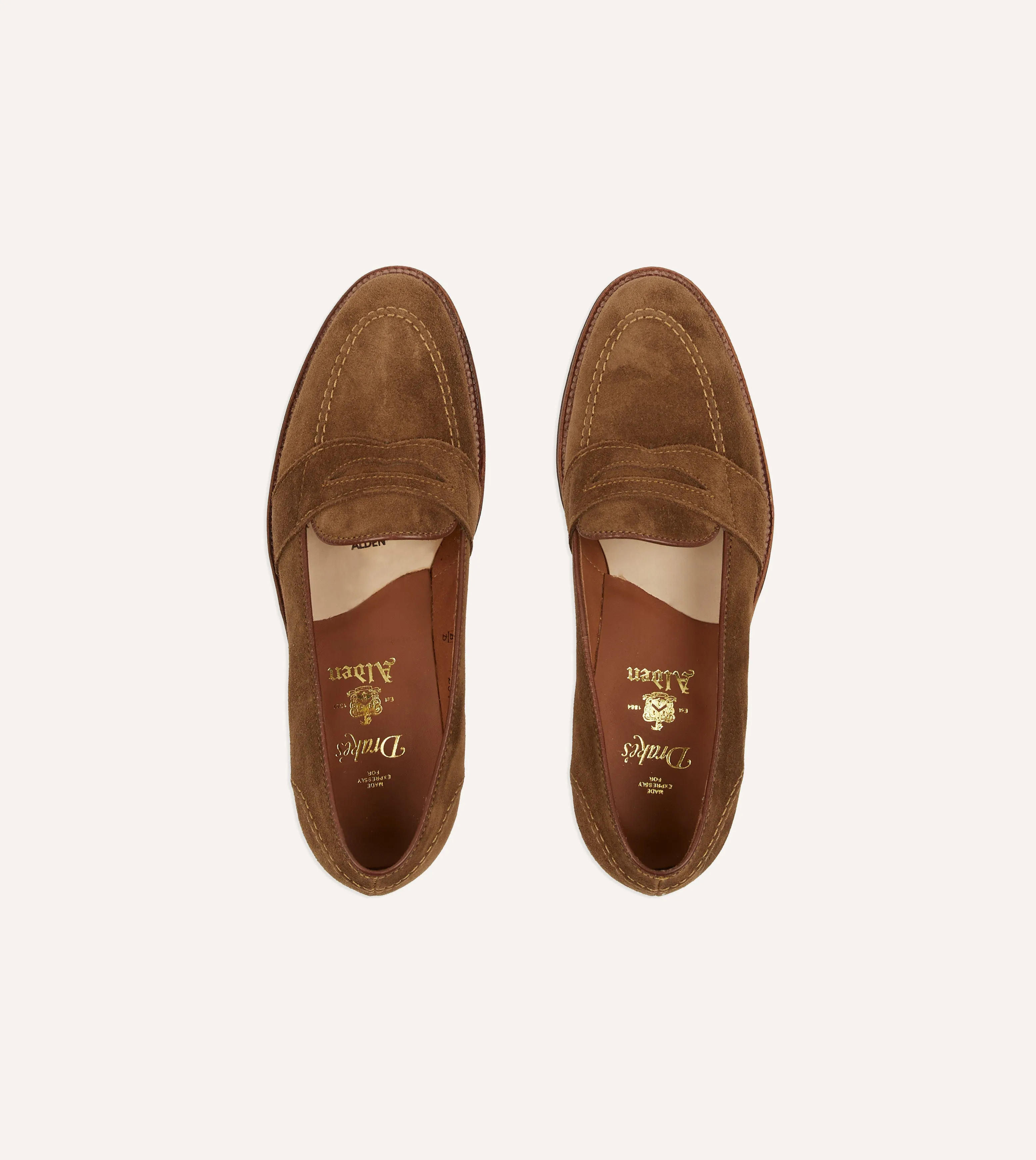 Alden Snuff Suede Full Strap Loafer