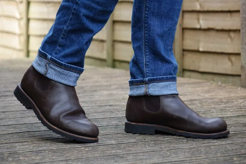 Alps Leather Chelsea Boots - Dark Brown
