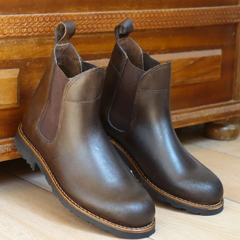 Alps Leather Chelsea Boots - Dark Brown