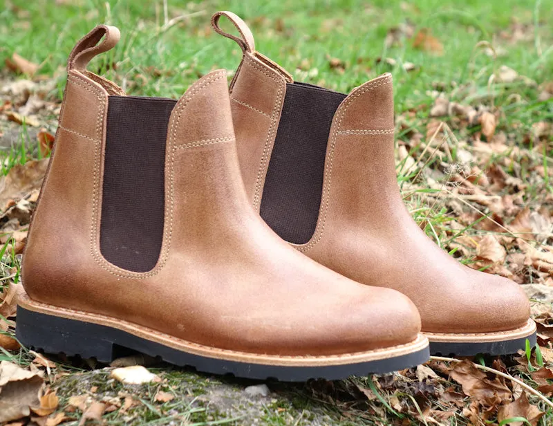Alps Leather Chelsea Boots - Natural