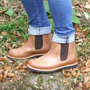Alps Leather Chelsea Boots - Natural