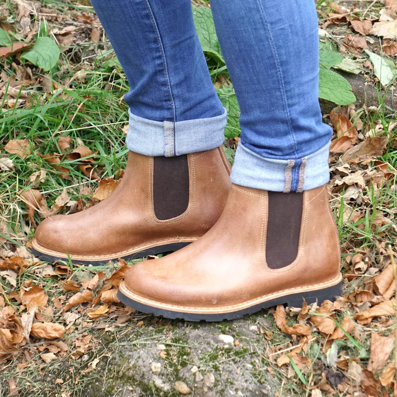 Alps Leather Chelsea Boots - Natural
