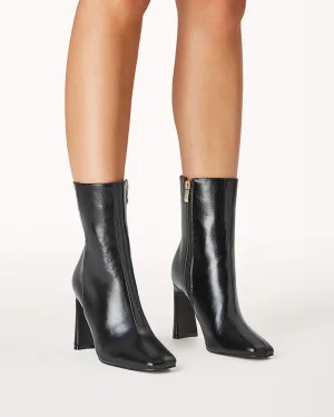 Billini Emira Flared Block Heel Ankle Boots Black Shimmer