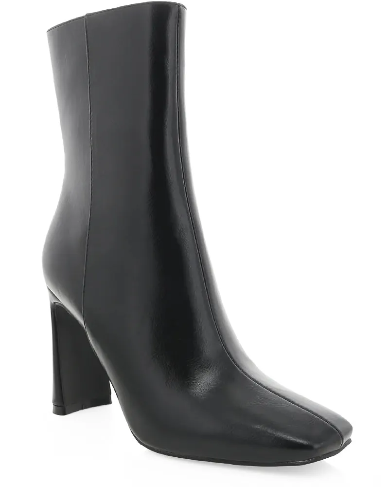 Billini Emira Flared Block Heel Ankle Boots Black Shimmer