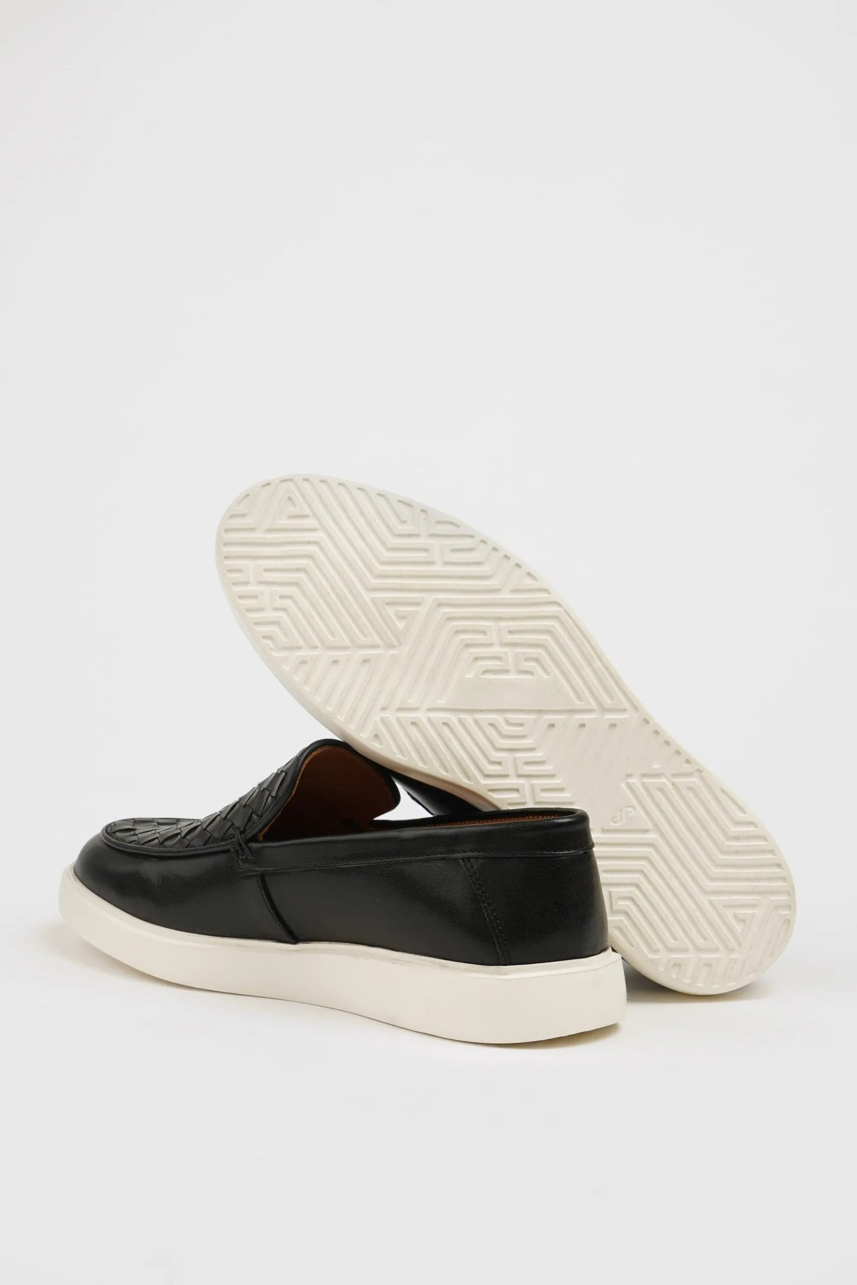 Black Woven Loafers