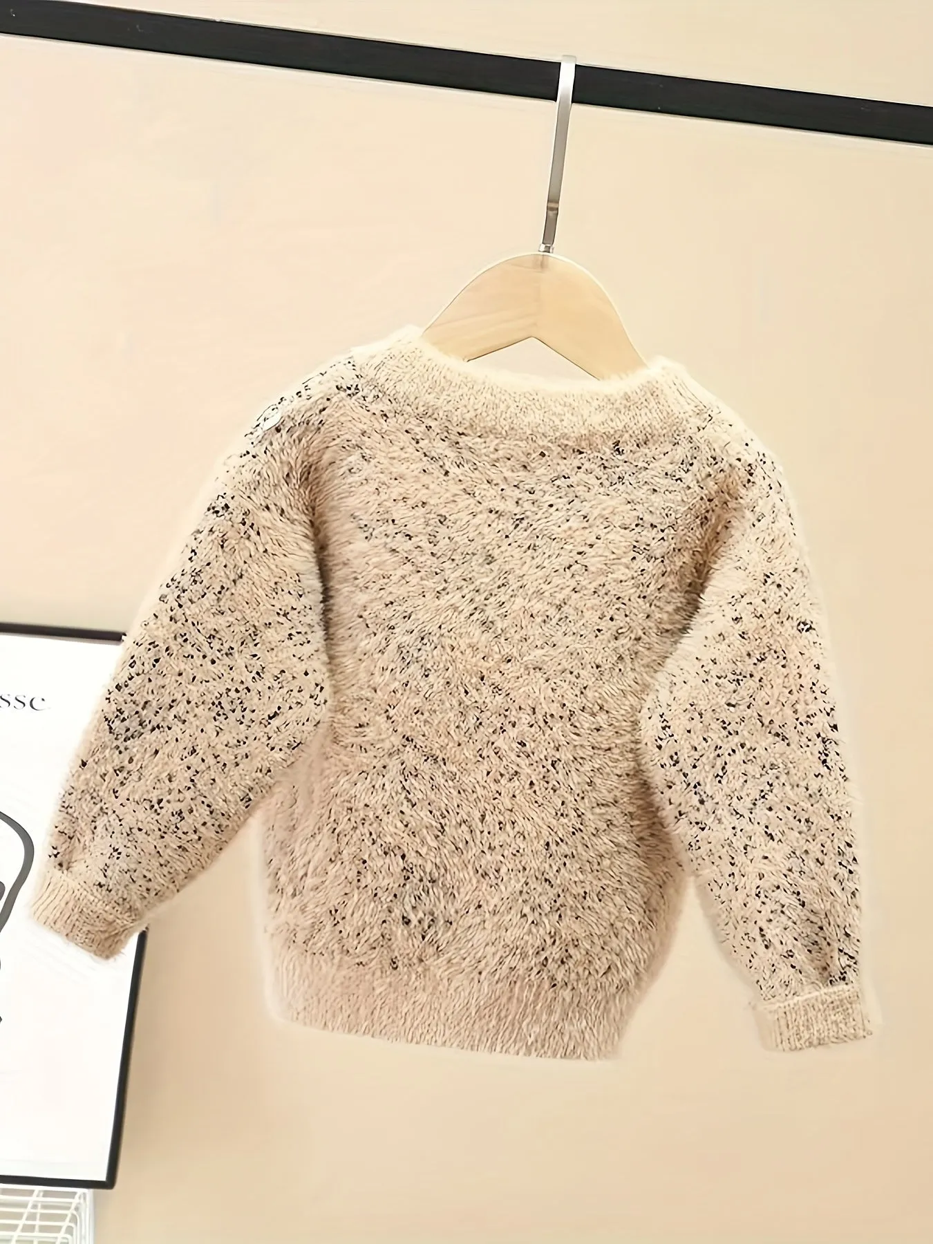 Boys Letter Pattern Knit Sweater, Round Neck Long Sleeve Stretch Warm Thick Pullover Top Boys Clothes Outdoor