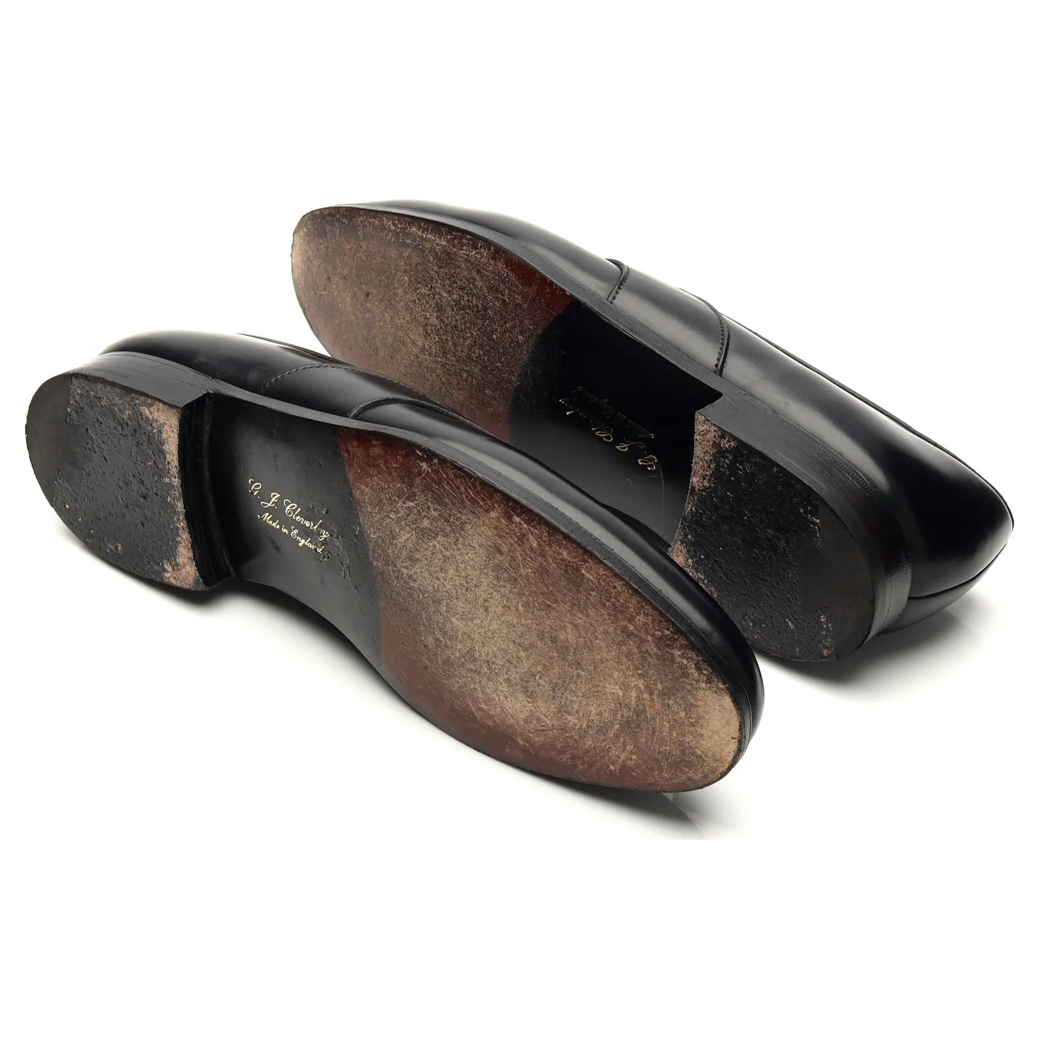 'Bradley' Black Leather Loafers UK 7.5 E