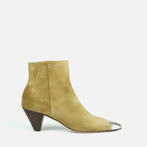 CAPRI | Suede Ankle Boots with Silver Toe