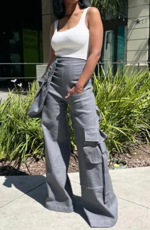 Cargo Pants – Detachable Pocket Detail – High Waist Street Look