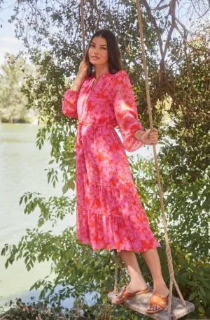 Caroline Tiered Midi Dress