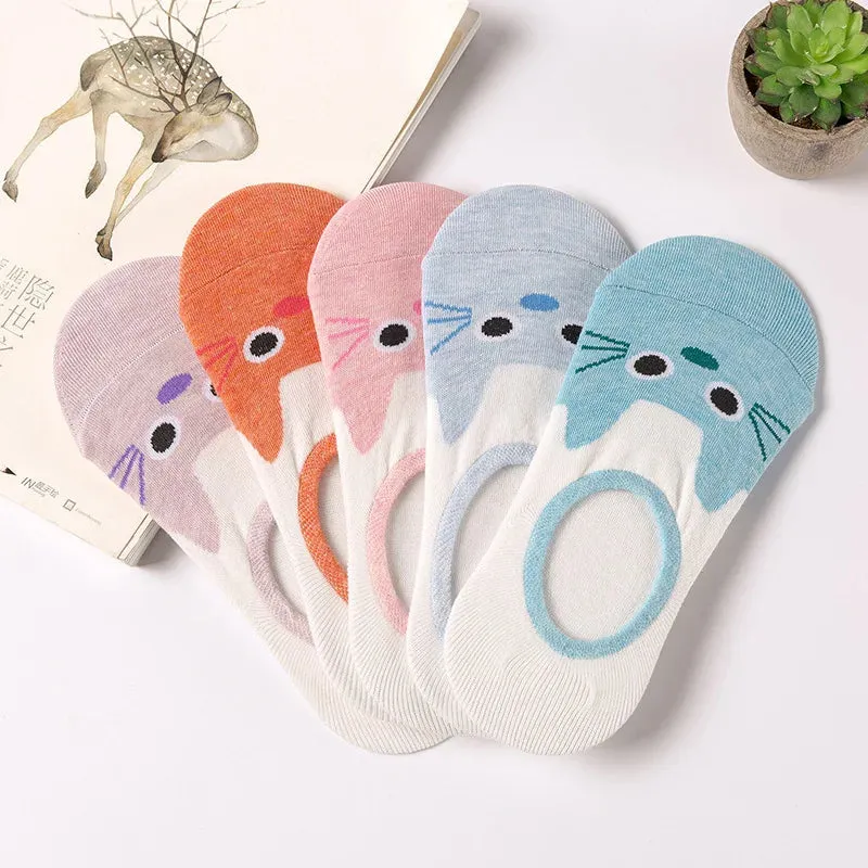 Colorful Animal Invisible Cotton Socks