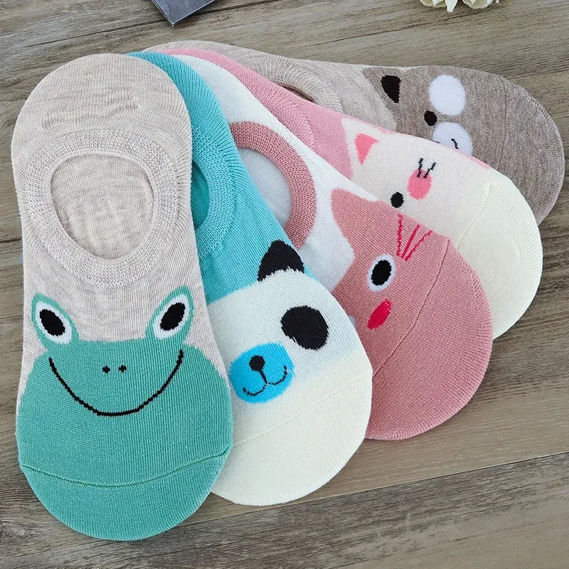 Colorful Animal Invisible Cotton Socks