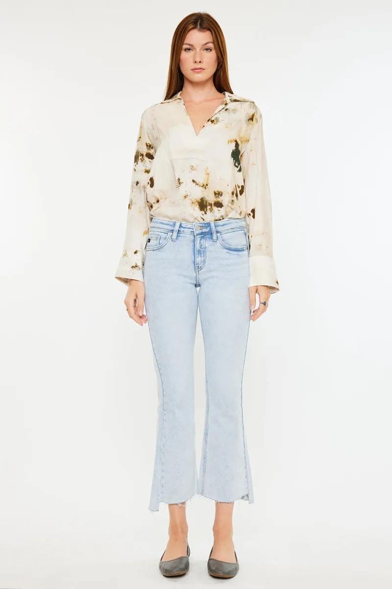 Elsie Mid Rise Cropped Flare Jeans