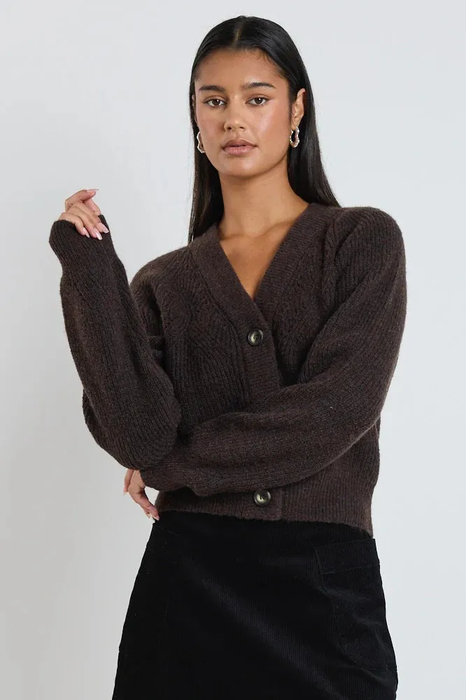 Essence Chocolate Knit Cardigan