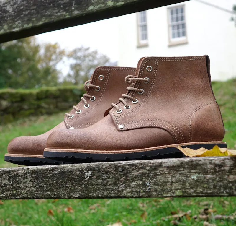 Estrela Leather Lace-Up Boots - Natural Light Brown