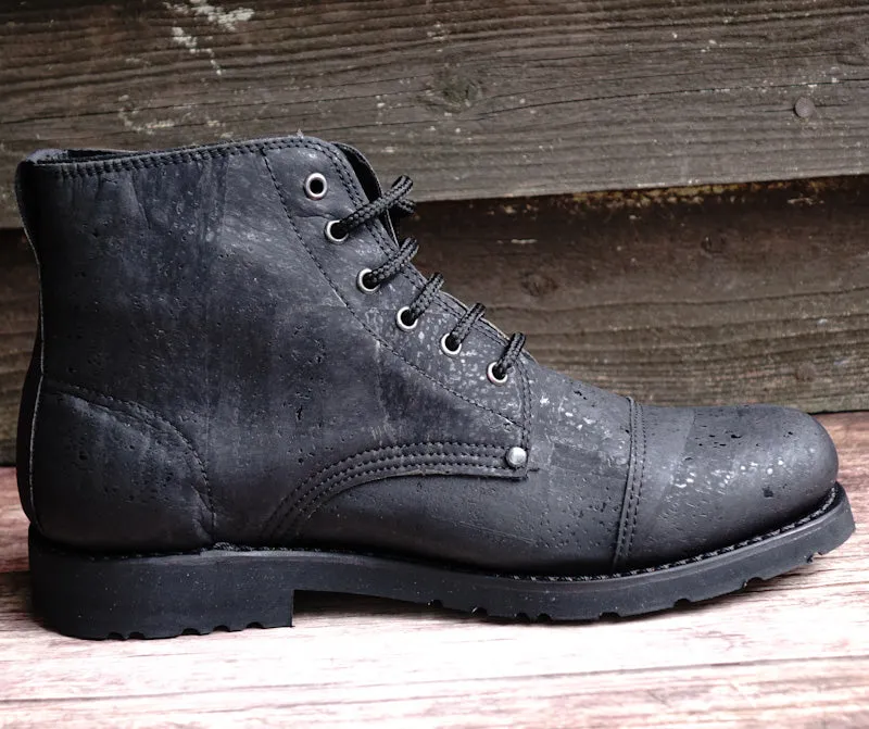 Everest Cork Lace-up Boots - Black