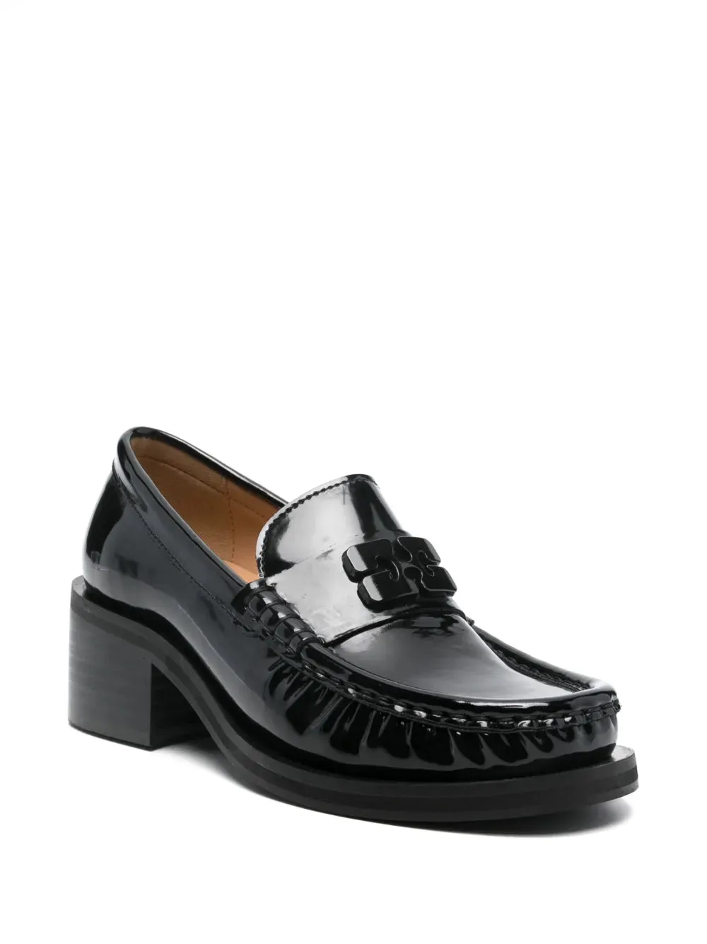 GANNI 55mm patent-finish loafers