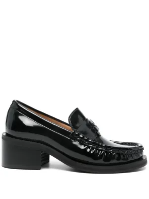 GANNI 55mm patent-finish loafers