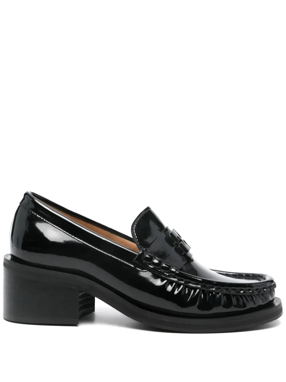 GANNI 55mm patent-finish loafers