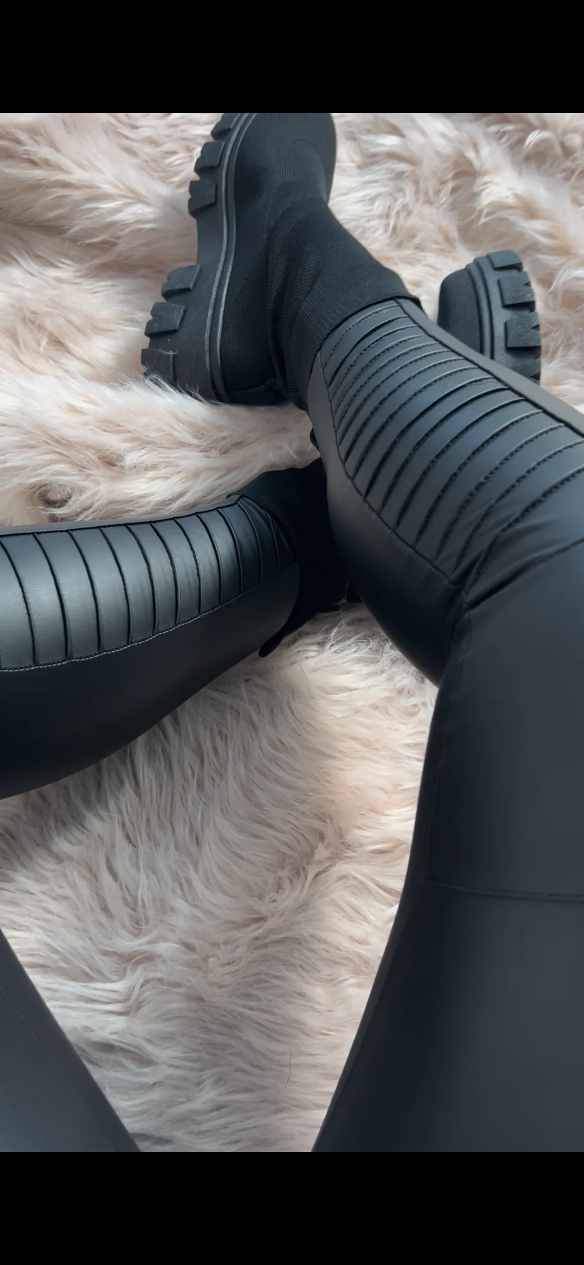 Leather Look Biker Leggings