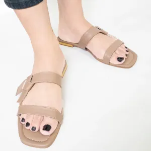 Light Brown Twisted Slippers