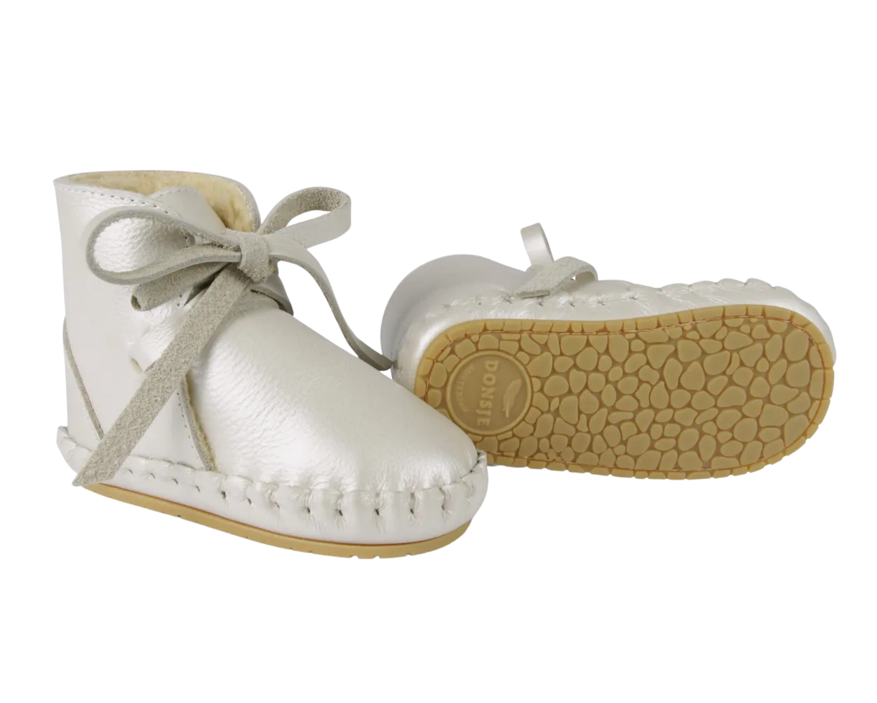 Pina Exclusive Booties | Off White Metallic Leather