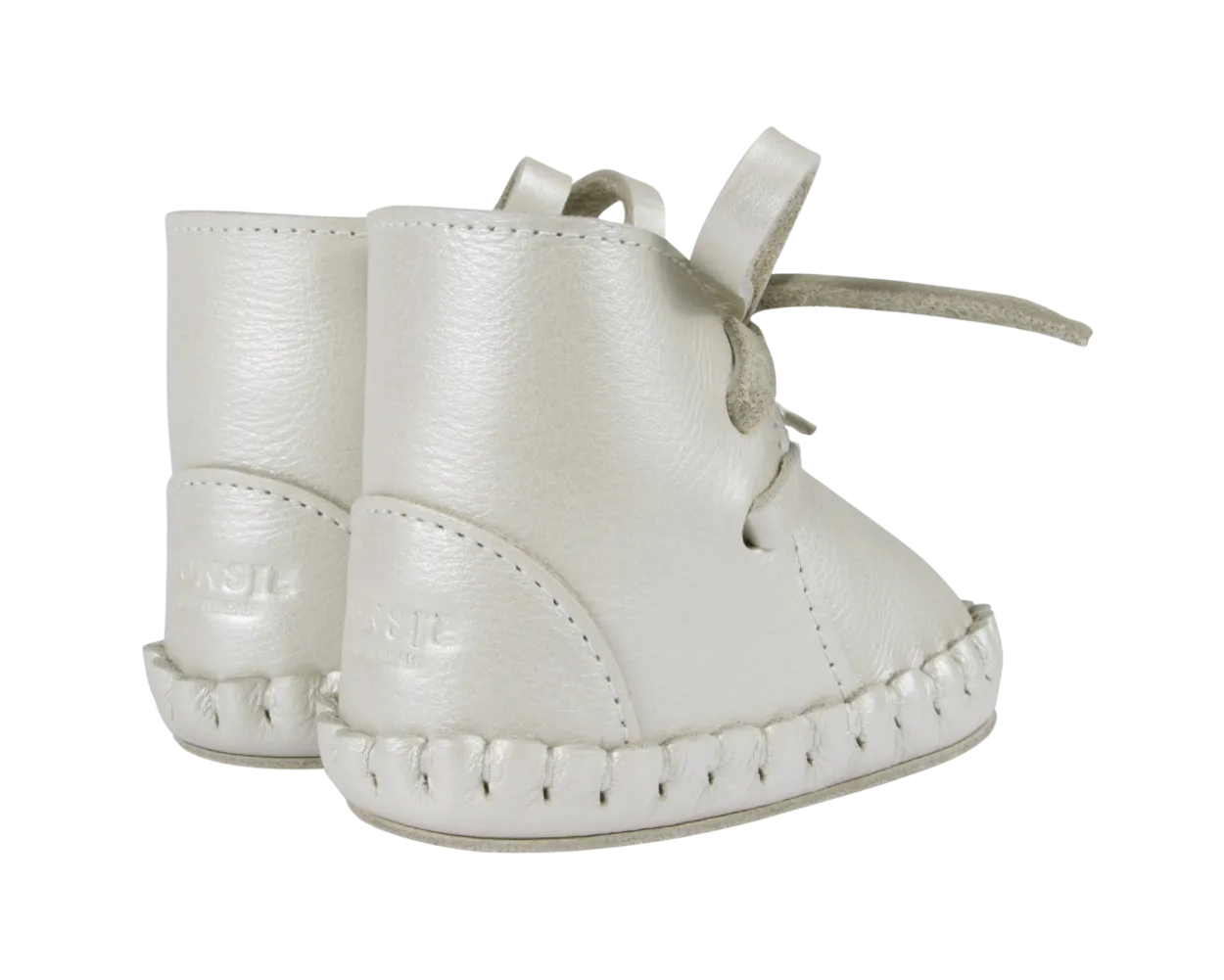 Pina Exclusive Booties | Off White Metallic Leather
