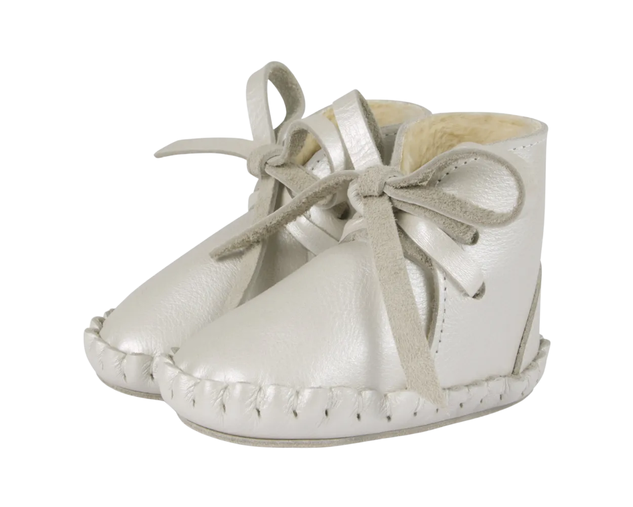 Pina Exclusive Booties | Off White Metallic Leather