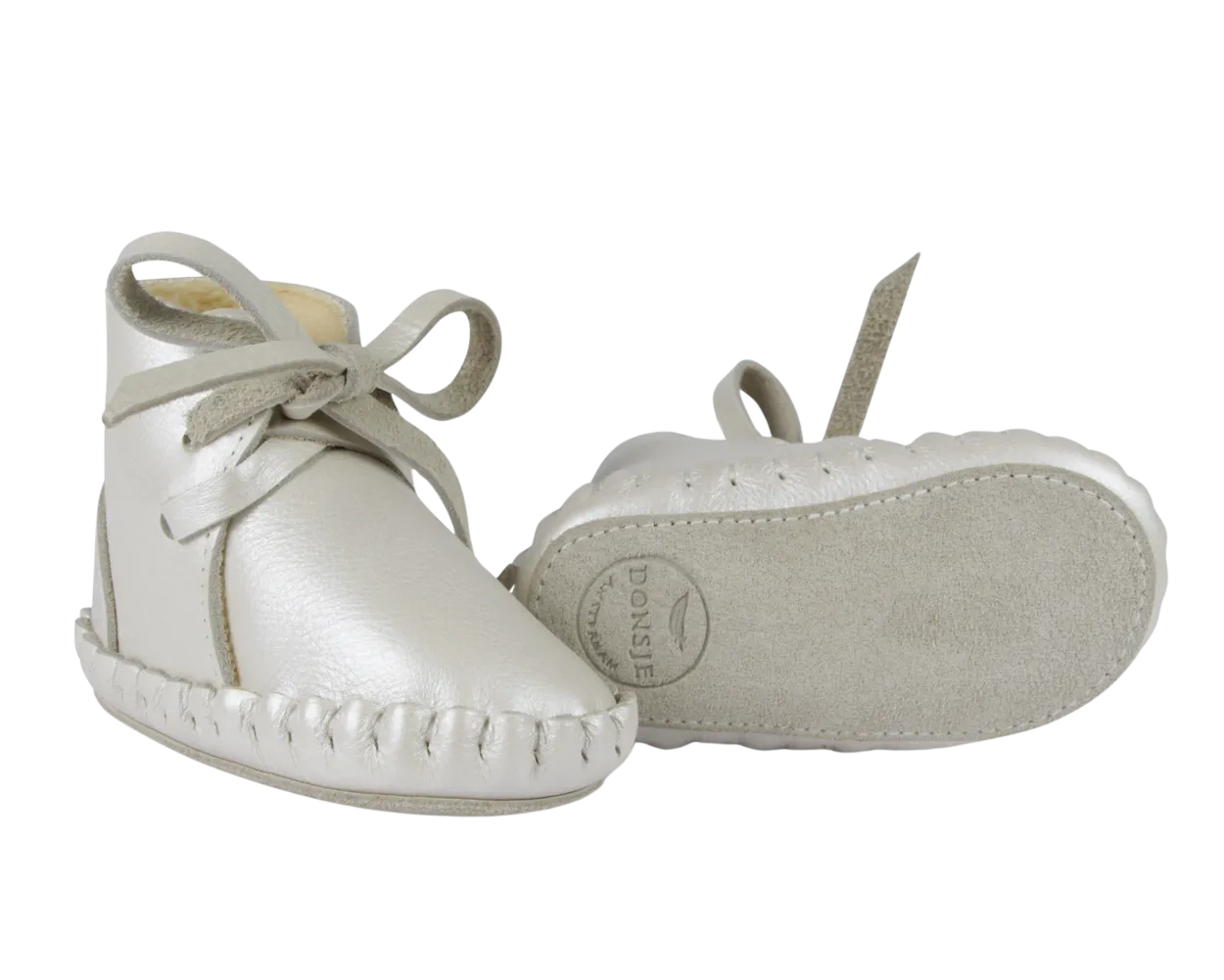 Pina Exclusive Booties | Off White Metallic Leather