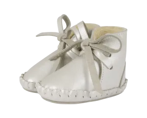 Pina Exclusive Booties | Off White Metallic Leather