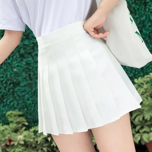 Plaid Charm Pleated Skirt