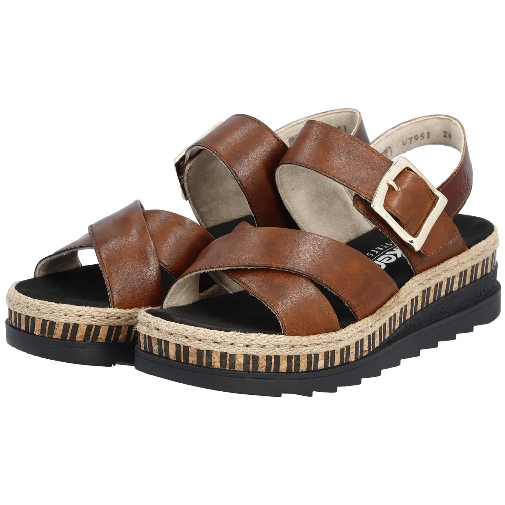 Rieker V7951-24 (Frank) Reh Peanut Sandals