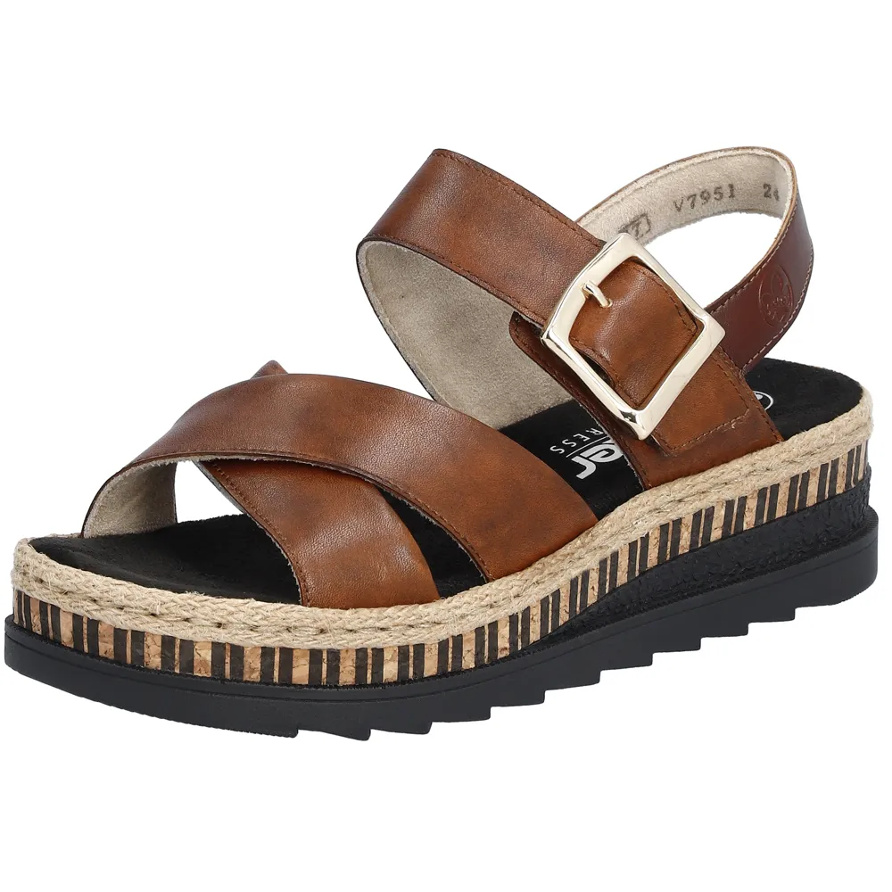 Rieker V7951-24 (Frank) Reh Peanut Sandals