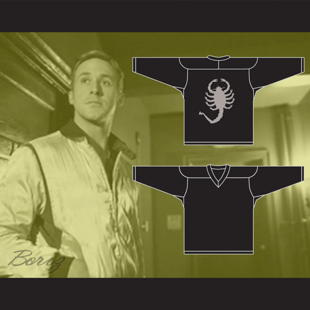 Ryan Gosling Driver Drive Inspired Scorpion Black Hockey Jersey