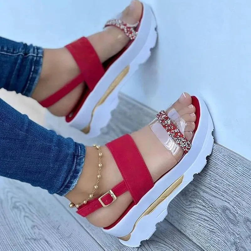 Sandals Heels Sandals For Summer Chaussure Femme Platform Sandals Shoes On Heel Lightweight Wedges Shoes