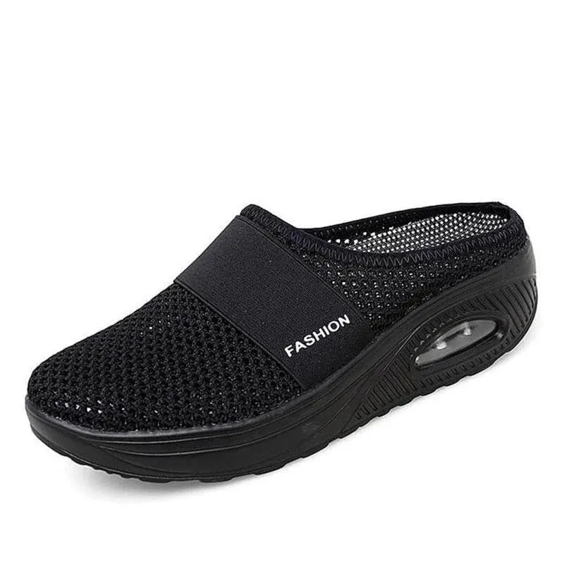 Sandals Wedges Platform Shoes Female Slides Slippers Breathable Mesh Lightweight Ladies Footwear