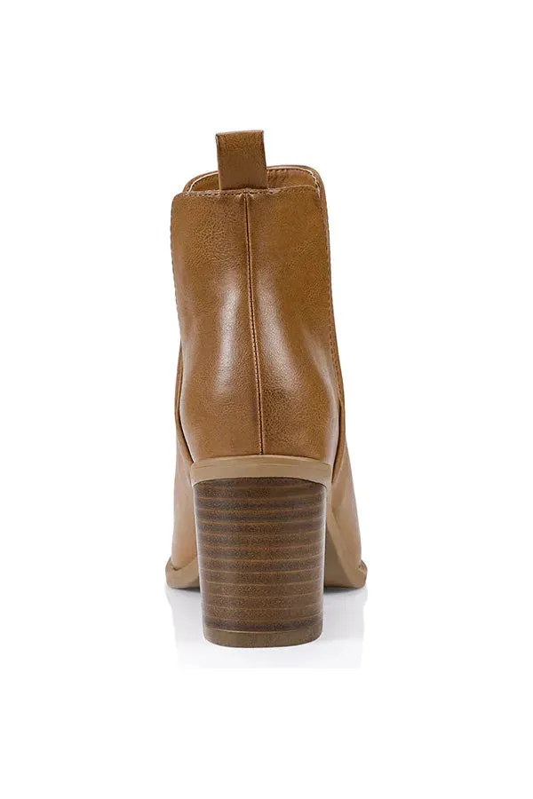 Santana Cut Out Ankle Boots Tan