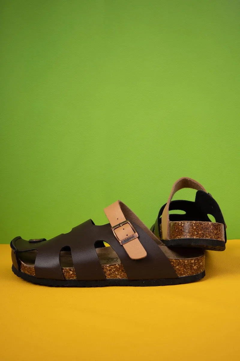 Summer Picnic Cut-Out Clog - Brown