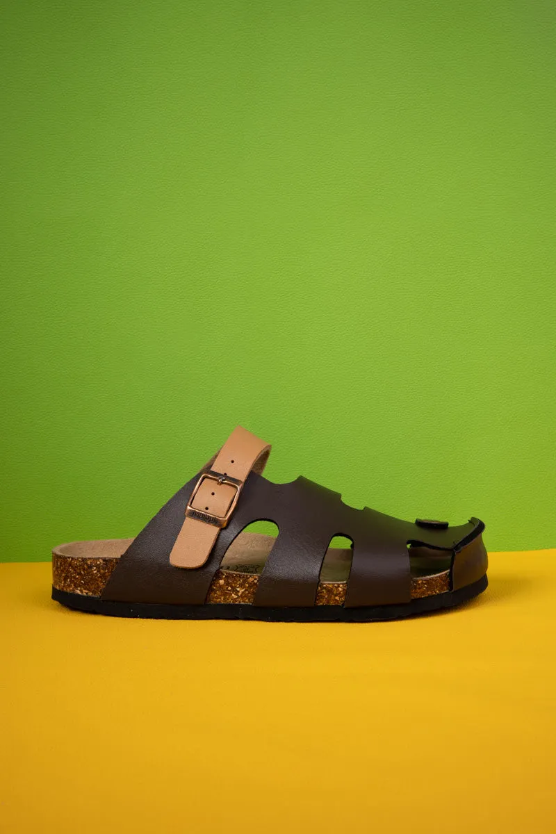 Summer Picnic Cut-Out Clog - Brown