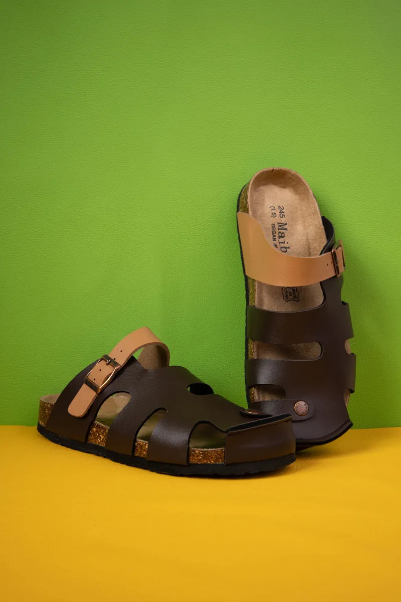 Summer Picnic Cut-Out Clog - Brown