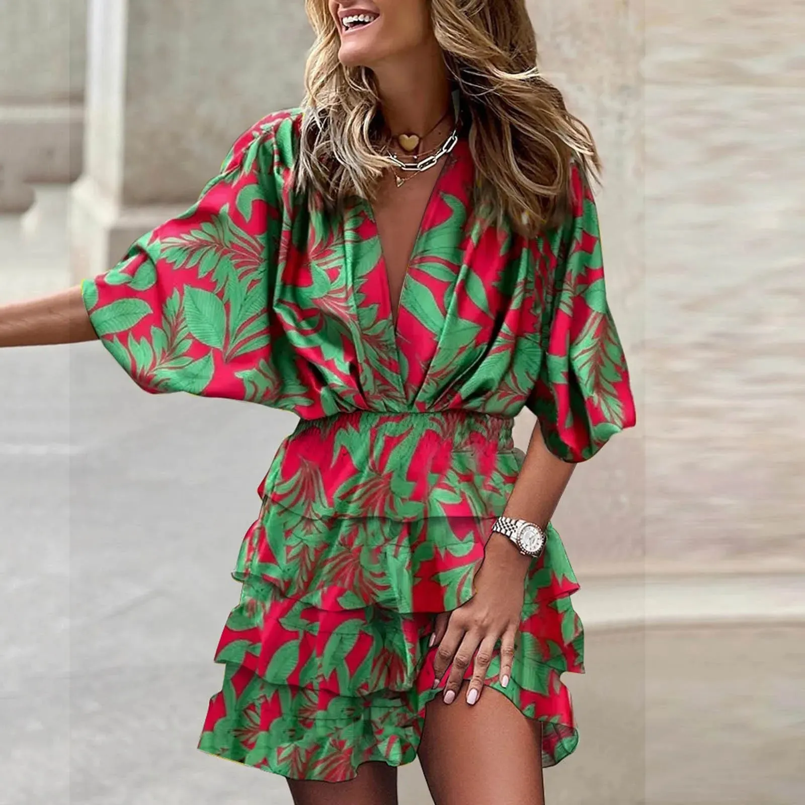 Tropical Print Mini Dress | Flowy & Lightweight | Perfect for Summer