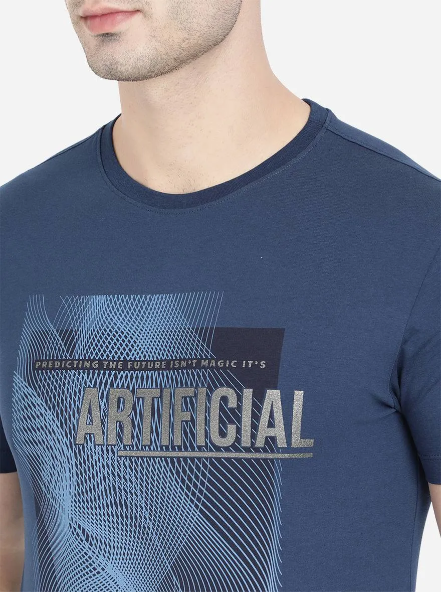 True Blue Printed Slim Fit T-Shirt | JadeBlue